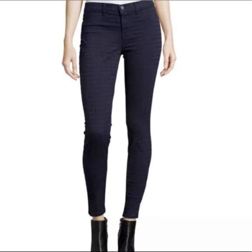 J Brand Celestine textured super skinny jeans mid rise dark wash‎ blue